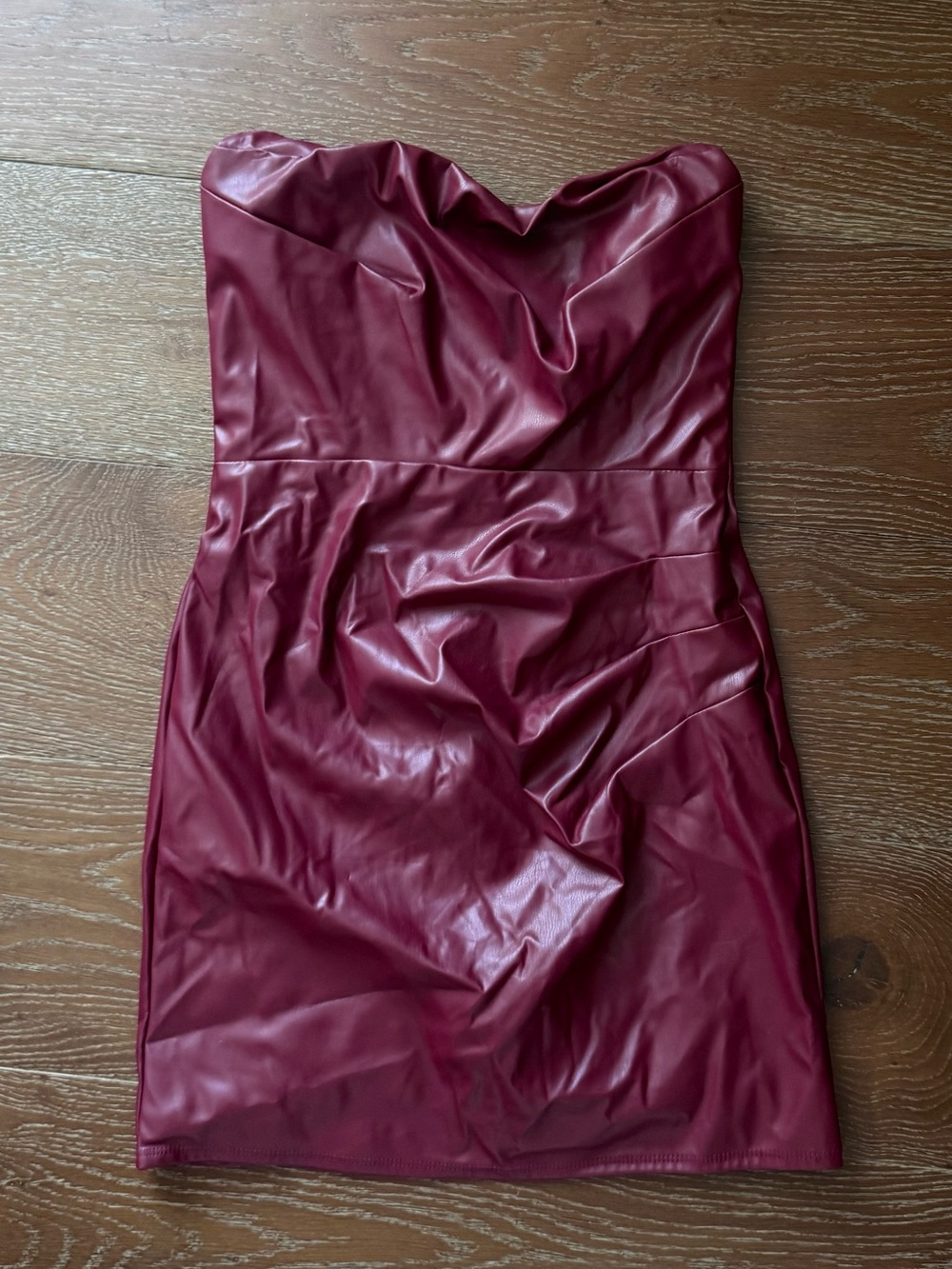 Nookie Strapless Faux Leather Dress